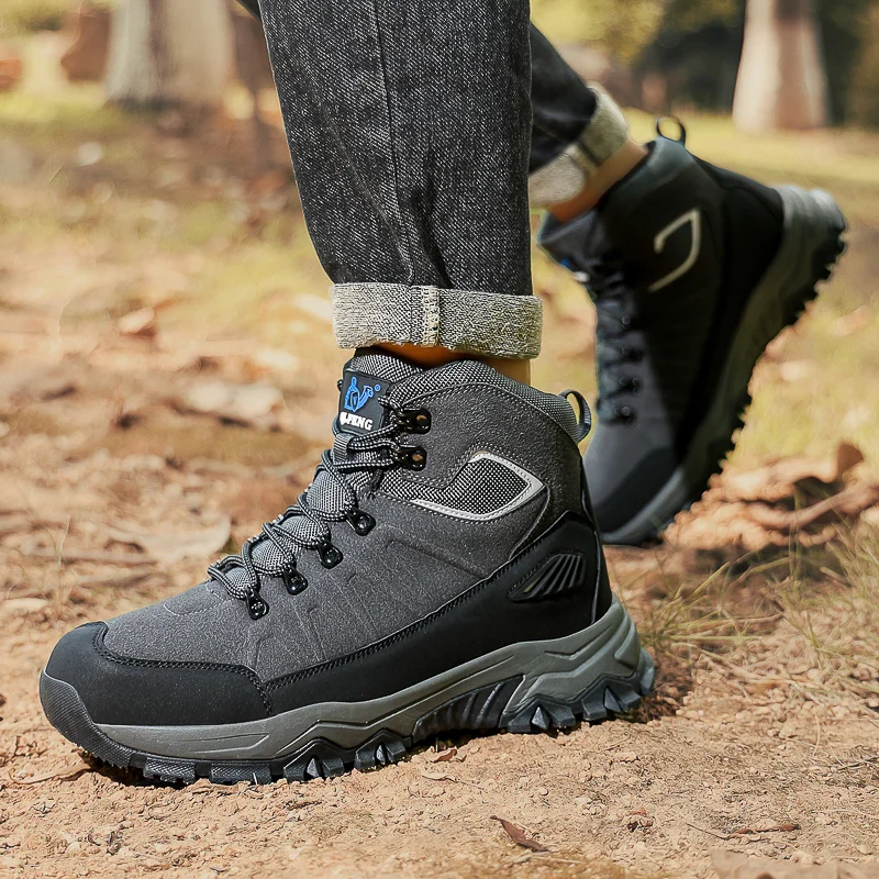 ⏰ 70% OFF Limited Time – Men's Warm Orthopedic Hiking Work Boots – Non-Slip All-Terrain Grip, Impact & Puncture Resistant, Wide Toe Arch Ankle Support, For Multiple Occasions